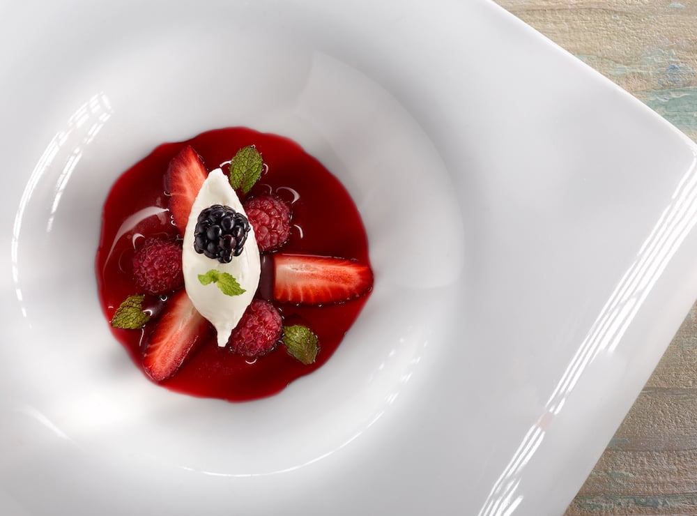 Red berry infusion with mascarpone cream from Melvin restaurant