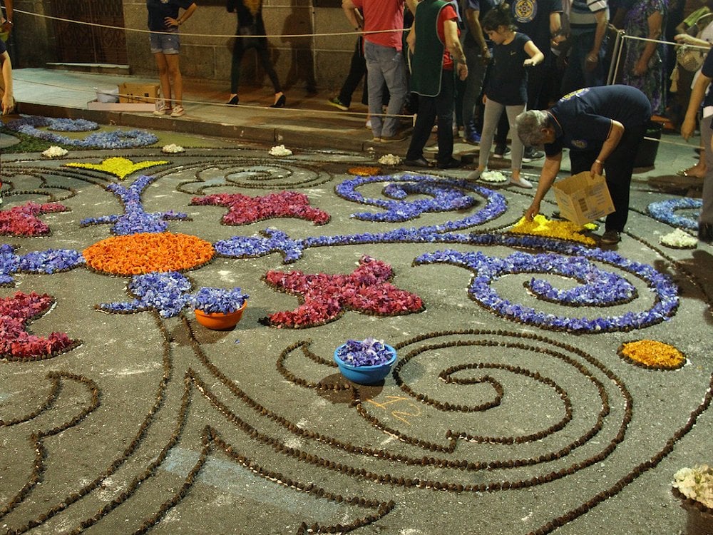 Así lucen las alfombras florales en un Corpus Christi de Tenerife