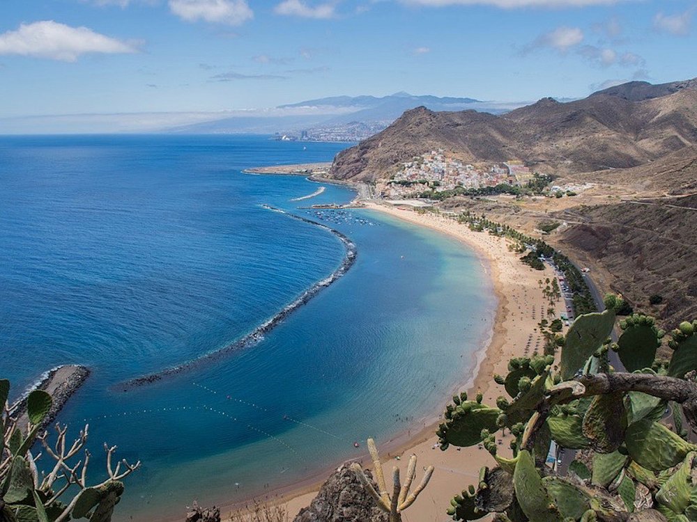 Beautiful Sea Water Of Tropical El Duque Beach, Tenerife, Canary